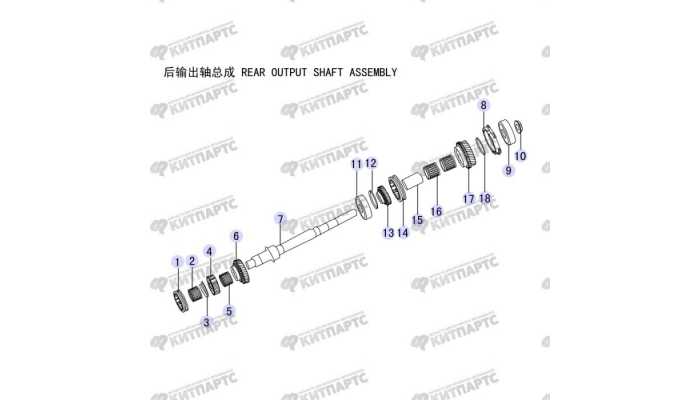 Вал раздаточной коробки привода заднего моста Great Wall Hover