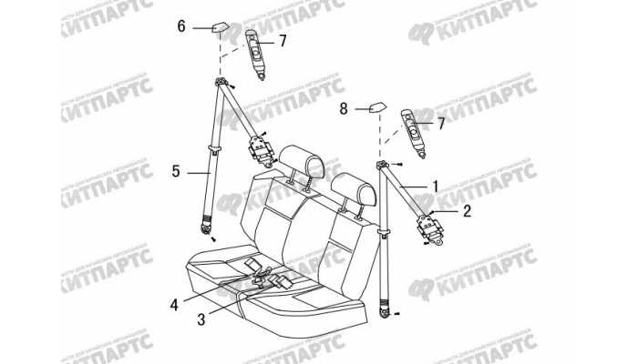 Ремень безопасности задний Great Wall Hover H3