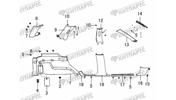 Накладки кузова внутренние Great Wall Hover H5